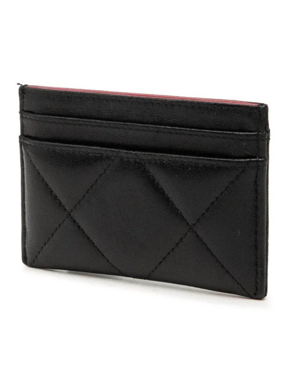 Chanel 19 Quilted Card Case Business Holder Black Lambskin